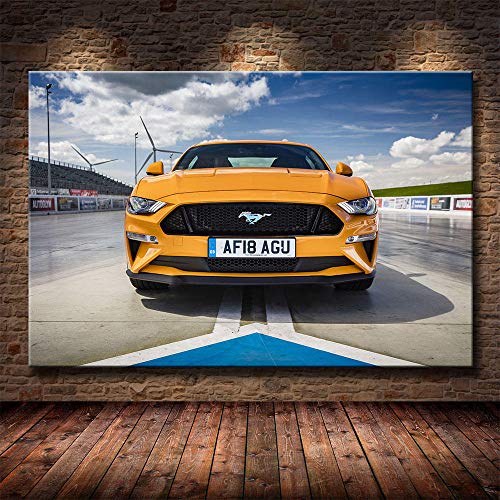 VVSUN Impresión HD Ford Mustang GT Pintura en Lienzo para Coche Amante del Coche Pintura para decoración de Sala de Estar, 60X90cm 24x36 Pulgadas sin Marco