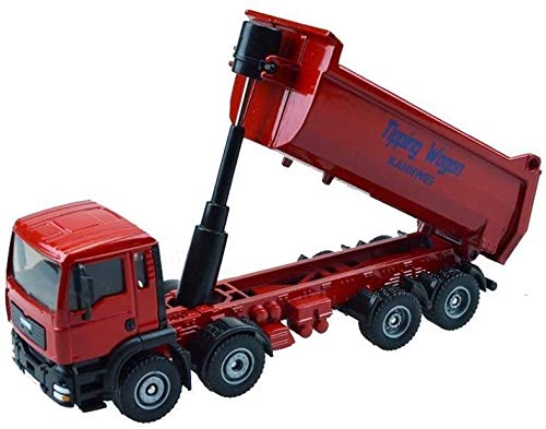 WASHULI Escala de fundición a presión de aleación de Juguete 1:24 Dump Truck Ingeniería Modelo de camión Dumping Big Truck Gran Remolque 1,50 colección del Regalo (Color : Red, Size : One Size)