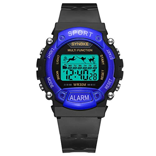 WDFDZSW Reloj electrónico de alarma clásicos for niños, dibujos animados Animal Beating movimiento del reloj del estudiante, impermeable de múltiples funciones muchacho de los deportes niña ver la esc