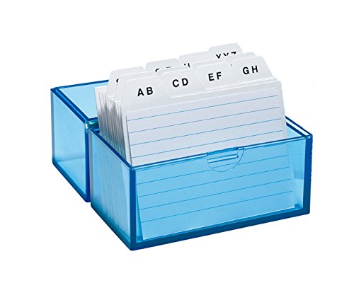 Wedo 2508303 - Archivador de fichas A8, azul transparente