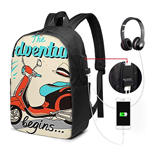 WEQDUJG Mochila para El Laptop para Ordenador del Trabajo Viaje Road Adventure Comienza la Bicicleta Mochila para El Laptop para Ordenador del Trabajo Viaje