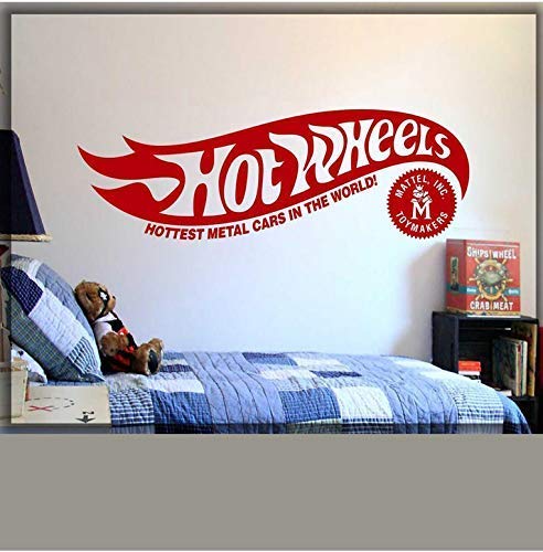 Wheels Logo Vinyl Wall Decal Room Home Art Decor Decoración De Pared Hot And Wheels Original Decal Logo Room Dormitorio Decoración Stickers 124X42Cm