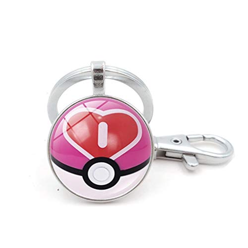 WZLDP Pokemon Pikachu Colgante Llavero Europa y América del Tiempo de la Gema del Anillo dominante del Metal Pendiente Redondo - Regalo del estallido de Bolsillo (Color : #3)