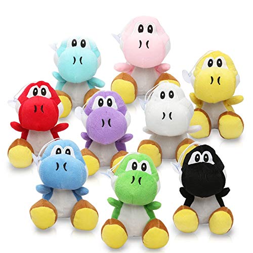 XINQIANG Super Mario Juguete de Peluche 9 unids/Lote 17 cm Super Mario Bros Green Yoshi muñecos de Peluche Mario Juguetes de Peluche muñeco de Peluche Figuras Juguetes 10 Colores