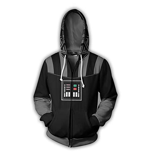 XYQB Sudaderas con Cremallera para Hombres, poliéster Jedi Knight Cosplay Sudaderas Sudadera con Capucha Estampada Anime,2,L