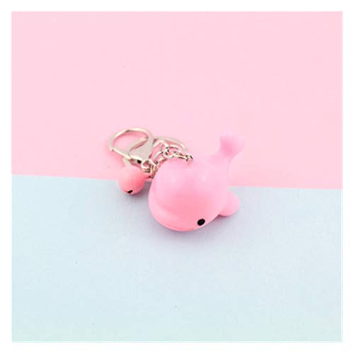 Yinyimei Llavero Lindo Anime Llavero Oso Seal Dolphin Llavero Llavería Pingüino Bolsa de Ballena Charm para Llaves de niña Anillo Regalo Creativo (Color : Pink Dolphin)