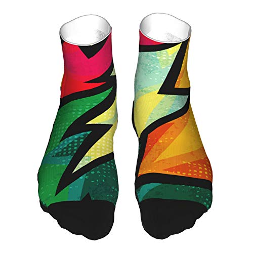 YudoHong Calcetines Deportivos con diseño geométrico Retro para Hombre, Calcetines Deportivos para Correr, algodón para Hombre