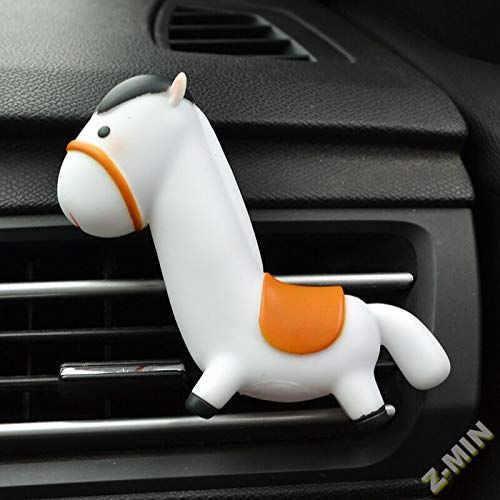 Z-MIN Viaje de Dibujos Animados al Oeste del Coche Carpeta perfumada del Perfume del Aire Acondicionado del Coche, White Dragon Horse