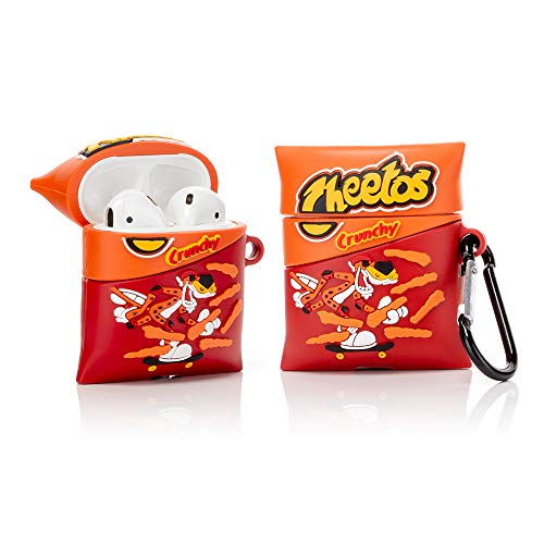 ZAHIUS Airpods Carcasa Funda de Silicona Compatible con Airpods de Apple 1 y 2 [Snacks Series 3D] (Cheetos)