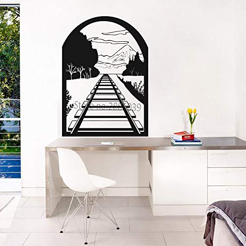 zqyjhkou Calcomanía de Pared de Vinilo de túnel de Tren para Sala de Estar decoración de Pared Pegatina Arte Dormitorio decoración de Pared Paisaje murales extraíbles92x128cm