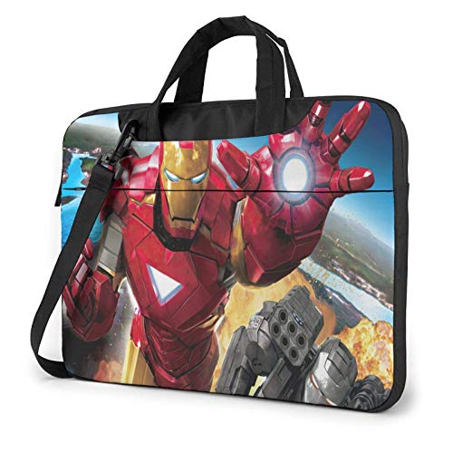 15.6 Inch Funda Bandolera Maletín para Portátil Maletín de Hombro para Negocio Viaje Superhéroe Iron-Man