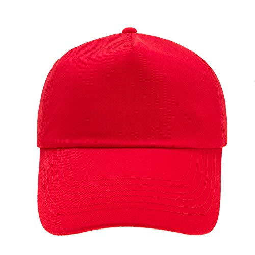 4sold Gorra de béisbol niños y niñas (Rojo Brillante)