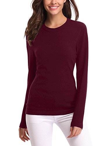 Abollria Suéter Elegante para Mujer Clásico Jerséy Invierno Cuello Redondo Pullover de Punto Otoño Manga Larga