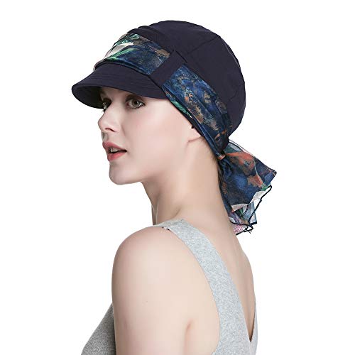 Alnorm Gorra de Vendedor de periódicos con Bufanda Sedosa para Mujer Gorro de Mujer con Borde