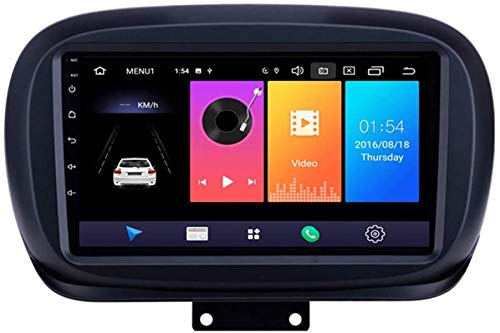 Android 9.1 9 Pulgadas Estéreo Multimedia GPS Navegación para Fiat 500x 2014-2019 con FM RDS AUTORADIO Soporta DSP ODB2 DVD/Bluetooth Mano Libre/Control de Volante, 4 núcleo, WiFi: 1 + 16GB