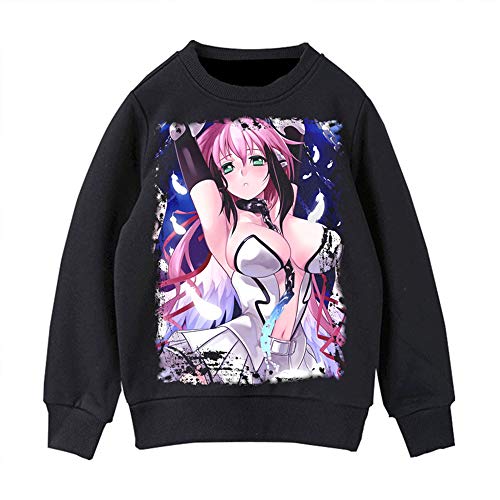 BOBD-DW Sudaderas con Capucha 3D Impreso Hoodies Sweatshirt De Mangas Largas Sudadera Suéter De Cuello Redondo Negro Película De Anime 2D M