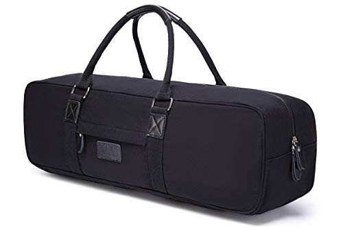 Boence Bolsa de yoga, lona impresa grande para esterilla de yoga, bolsa de almacenamiento para deporte, gimnasio, tamaño 27 x 8 x 8 pulgadas (negro)