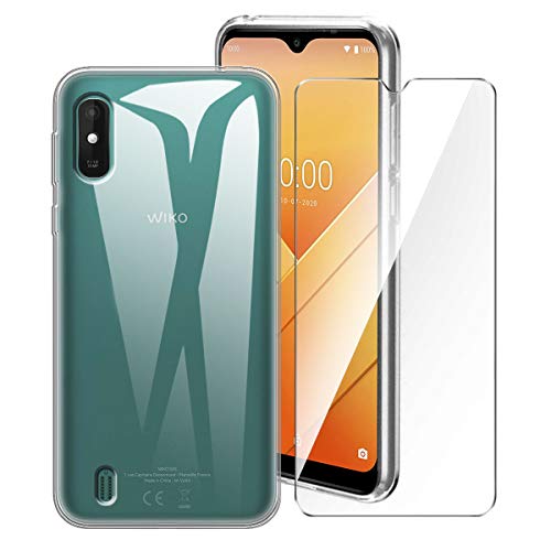 Brands LJSM Funda para Wiko Y81 + Protector de Pantalla Vidrio Templado Película Protectora - Transparente Carcasa Silicona TPU Suave Caso Case para Wiko Y81 (6.2")