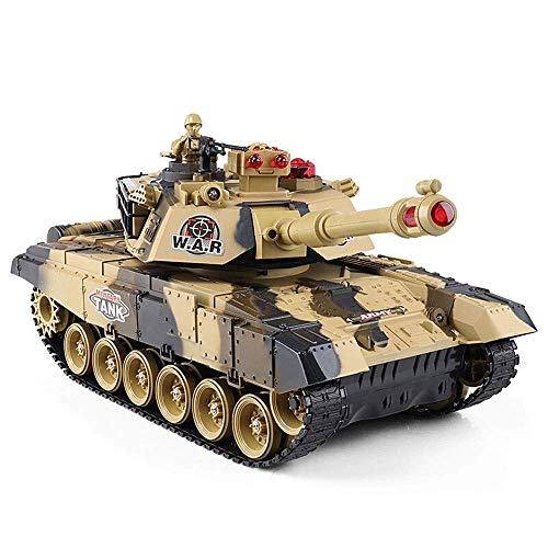 Coche de control remoto para niños 8-12, puede lanzar artillería batalla juguetes para niños 1:18 Simulación Radio controlado principal Tanque de batalla Boys Toy RC Cargador USB, control de distancia