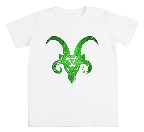 con Cuernos Skaven Verde Unisexo Niño Niña Camiseta Blanco Tamaño 3XS - Unisex Kids Boys Girls's T-Shirt White