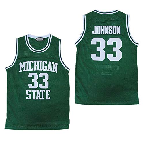 CYHW Los Hombres De Baloncesto Jersey NBA Magic Johnson 33 Formación Jeugd Deporte Ademend Kleding Green-L