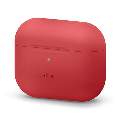 elago Original Funda de Silicona Compatible con AirPods Pro (2019) - 360° Protección de Cuerpo Completo, Premium Silicona [Ajuste Probado] (Rojo)