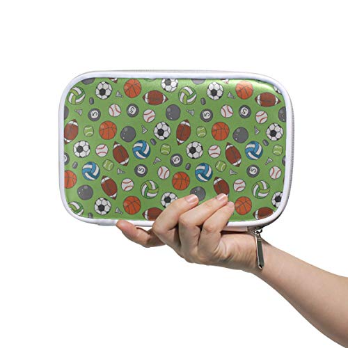 Estuche de lápices con cremallera para niños Fútbol al aire libre Artículos de deporte Bolsa de aseo de viaje Bolsa de cosméticos para mujeres Funda de tren de maquillaje multifuncional para hombres