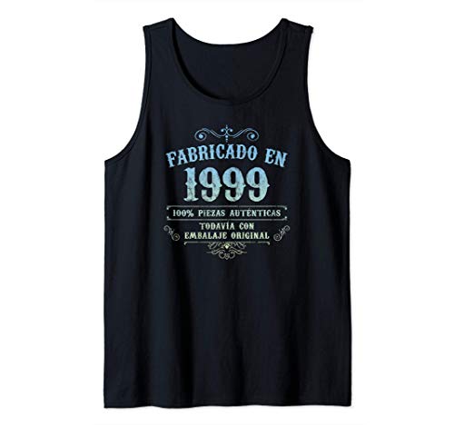 Fabricado En 1999 Vintage Original 22 Cumpleaños Camiseta sin Mangas