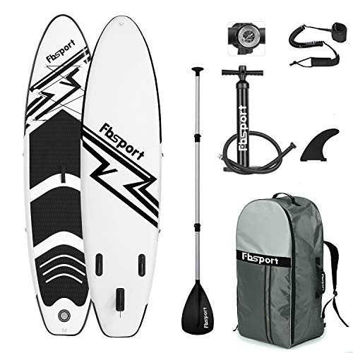 FBSPORT Tabla Sup Hinchable, Tabla de Surf Hinchable, Tabla Inflable de Paddle Surf, Sup Kit con Remo de Aluminio+Accesorios Completos | Medidas: 300×76×15cm