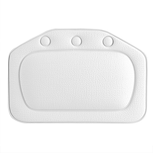 Fdit Almohada de Bañera Esponja de Espuma Suave de PVC Acolchado Reposacabezas de SPA Cabeza Almohada Cuello Trasero Amortiguador para Baño Hotel (Blanco)