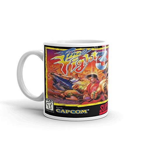 Final Fight 3 SNES Case Art Taza de café de 325 ml Retro Vintage Video Game