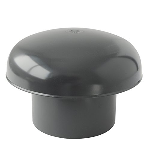 FIRST PLAST CDVM125A Sombrero de ventilación con cabeza de exhalador de PVC, Negro, ø 125 mm