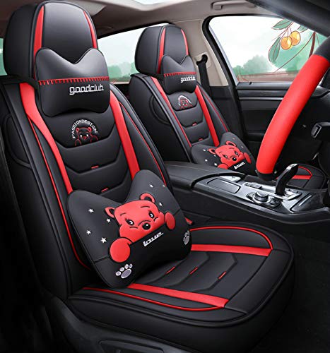 Fly YUTING Protector de Asiento de automóvil Conjunto Completo 5 Asientos Estilo de Moda de Cuero Totalmente rodeado de Asiento de Coche en Forma Universal,D