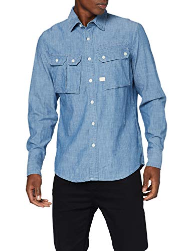 G-STAR RAW Ospak Slim Camisa, Azul (Rinsed 082), Small para Hombre