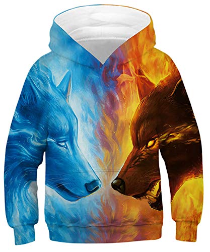 Goodstoworld 3D Sudaderas con Capucha Anime Fantasía Hoodie Estampado Tendencia Pullover Sweatshirt Otoño Invierno para Chicas Niño Niña 14-16 años