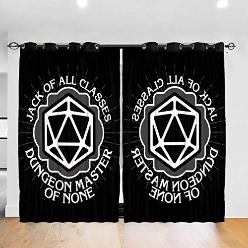 HONGYANW Cortinas Opacas Personalizadas para Ventana Dungeon Master of None con Ojales y Aislamiento térmico, para recámara, Sala de Estar, 132 x 183 cm, 2 Paneles