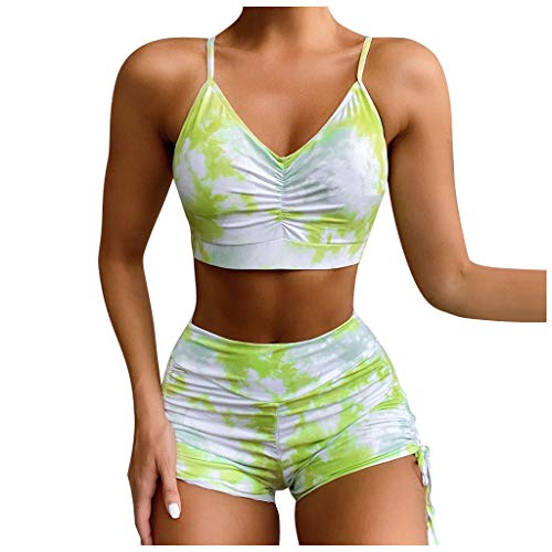 HoSayLike Traje De BañO De Mujer 2020 Ropa De BañO Tie-Dye Pantalones Cortos 2 Piezas BañAdor Verano Elegante Bikini Set Push-Up Almohadilla Ropa De Playa (S)