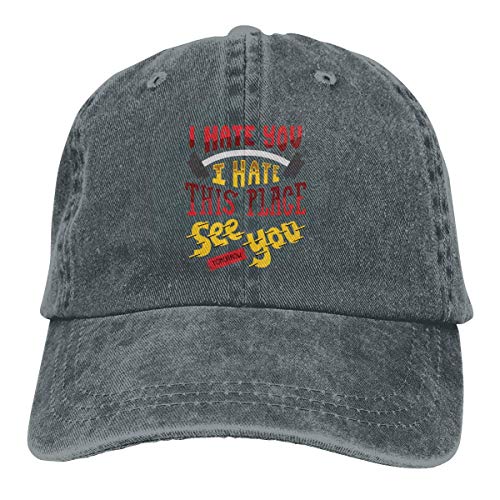 Hoswee Unisexo Gorras de béisbol/Sombrero, I Hate You I Hate This Place See You Tomorrow Cowboy Cap Baseball Hats Deep Heather