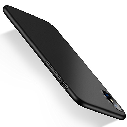 humixx Funda iPhone XS, Funda iPhone X, Ultra Slim Anti-Rasguño y Resistente Huellas Dactilares Totalmente Protectora Caso de Plástico Duro Cover Case para iPhone XS/iPhone X(Negro)