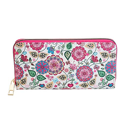 Inmaculada Romero IR Cartera Monedero Polipiel 19Cm. Estampado Floral Cierre Cremallera