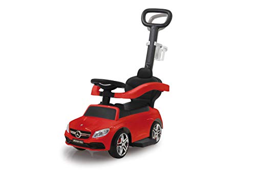 Jamara 460446-Correpasillo Mercedes-AMG C 63 3en1 – Antivuelco, Asiento en Piel sintética, Sonidos, Luces, Protección Lateral, Soporte con función de dirección, Color Rojo (460446)