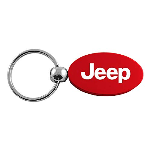 Jeep Rojo Metal de Aluminio Oval Logo Llavero Anillo Llavero Cromado