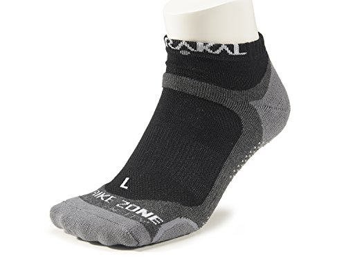 KARAKAL - Calcetines deportivos X4 Quad Density - 1 par - Medias de corte bajo - Transpirable, amortiguación con suela antideslizante - Adecuado para bádminton, squash, tenis, hockey, running, fitness, vida cotidiana, etc. - Mujeres y hombres - Negro / Gr