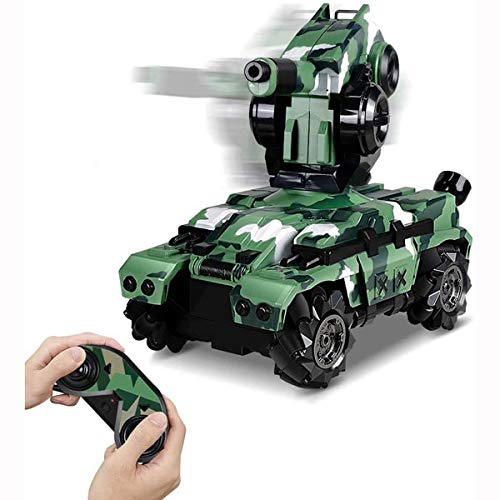 Kedorle 180 ° Tiro Giratorio de Giro 360 ° Vehículo Giratorio, RC Tank Car Waterproof 2.4GZ Control Remoto Military Battle Tank Toy Adult Boys Girls Adolescentes Regalo de Juguete de Navidad