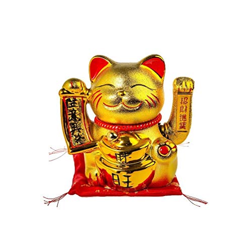 lachineuse – Gato japonés «Ricesse et Fortune» – Brazo móvil – Color Dorado