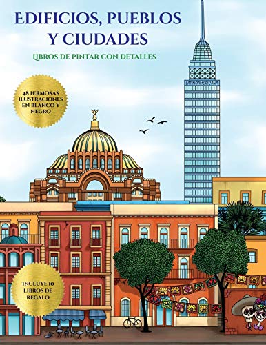 Libros de pintar con detalles (Edificios, pueblos y ciudades): Este libro contiene 48 láminas para colorear que se pueden usar para pintarlas, ... en PDF e incluye otros 19 libr (5)