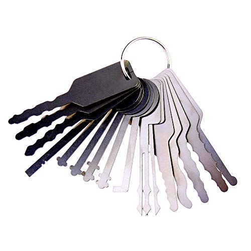 Loboo Idea Car Jiggler Lock Pick Set, llave maestra completa de 16 piezas para automóvil, llave multiusos para puertas de automóviles, auto Jiggler Lock Pick Set y herramientas de reparación