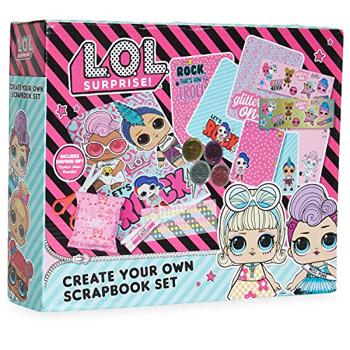 L.O.L. Surprise! Kit Manualidades Niños Scrapbooking, Incluye Pegatinas Album Scrapbook Purpurina y Pegamento, Actividades Creativas Regalos Originales para Niños y Niñas