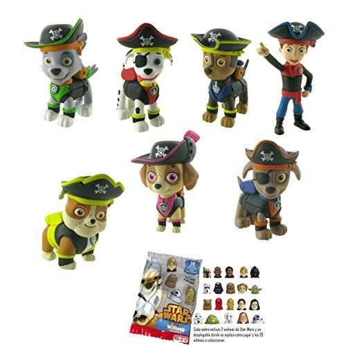 Lote 7 Figuras Comansi Patrulla Canina Pirata - Chase - Marshall - Rocky - Rubble - Skye - Zuma - Ryder + Regalo