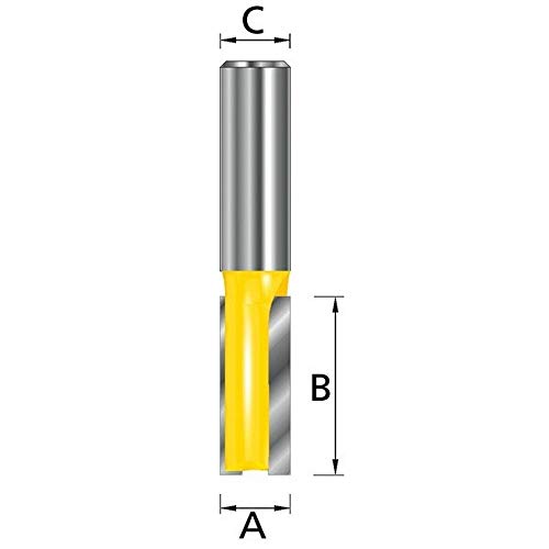 MAKITA D-09232 D-09232-Fresa para Madera Recta Dos filos Pinza (c) 6 mm (a) 5 mm (b) 12 mm